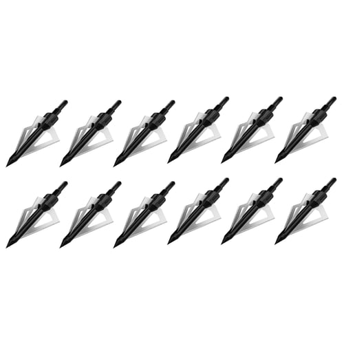 12Pcs Archery Broadheads 100 grain wide head Crossbow Compound Bow Hunting Tips 