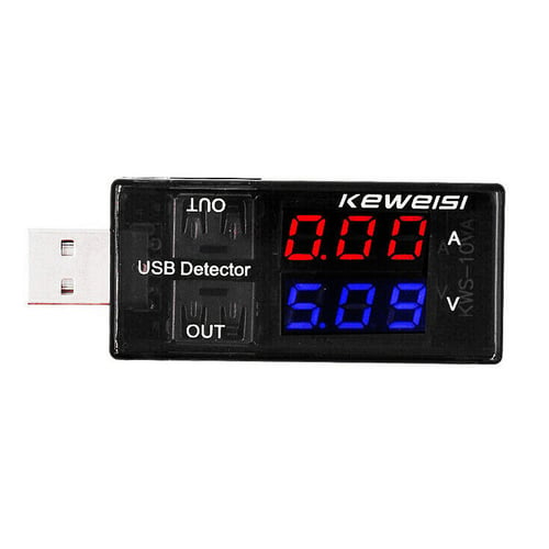 KEWEISI USB Current and Voltage Tester USB Voltage and Ammeter Dual Meter 