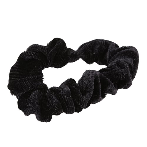 4 Black Velvet Scrunchie Hair Elastics Hair Bobbles Hair Bands 