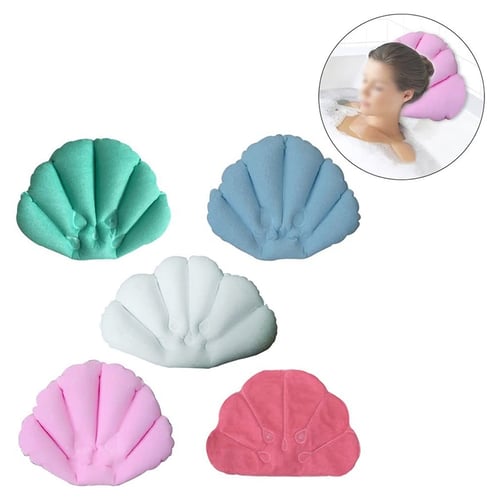 Creative Soft Home Spa Inflatable Bath Pillow Shell Shaped Bathtub Cushion New 