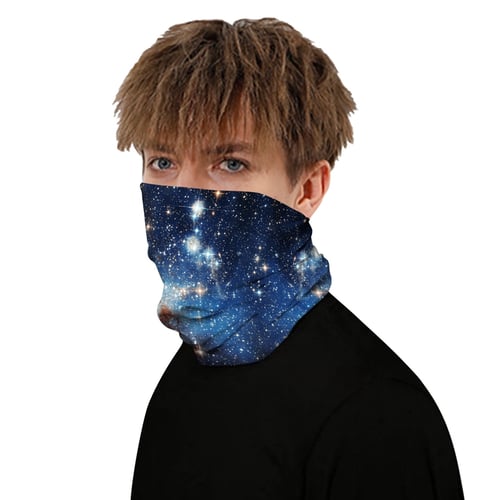 Seamless Face Rave Mask Bandanas Neck Gaiter Cover Tube Headband Scarf Men