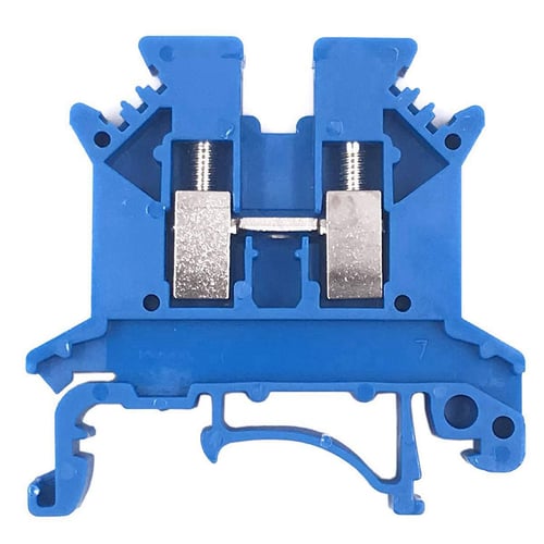 DIN Rail Base Screw Terminal Block,660V 20A 12 Position Double Row Connector with Cover 2Pcs 