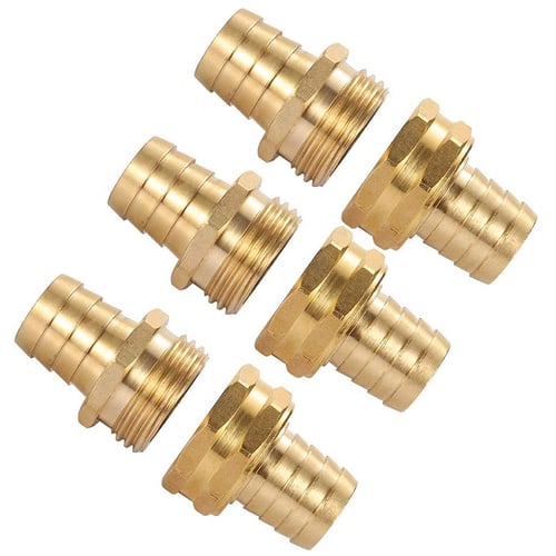 3Sets Brass 3/4" Garden Hose Mender End Repair Male Female Connector with Clamp 