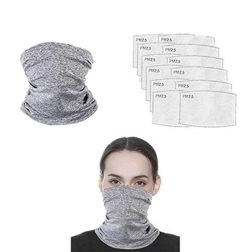 Multi-purpose Neck Gaiter with Safety Carbon Filters New Design Bandanas for Sports/Outdoors/Festivals 