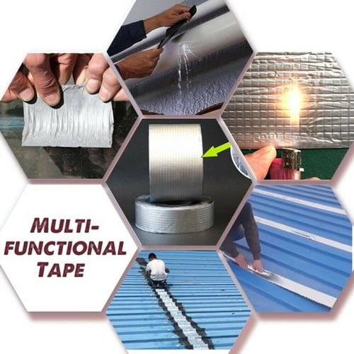 Super Strong Waterproof Tape Butyl Seal Rubber Aluminum Foil Tape 50mm x 5m New~ 
