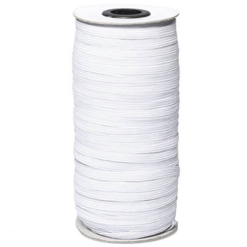 White, 100 Yards-1/8 inch Elastic Cord Cuff Elastic Bands for Sewing 1/8 Inch Bedspread Heavy Elastic String for Crafts DIY 
