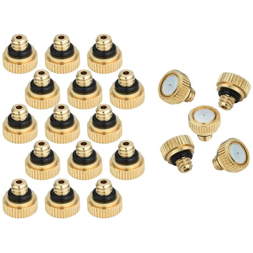 20pcs Brass Misting Nozzles Water Mister Sprinkle For Cooling Applied Kit Pack 