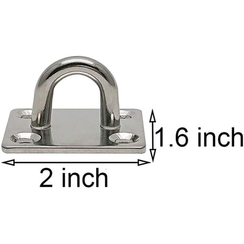 2x 6mm Stainless Steel Eye Plate Pad Ring Hook Marine Hardware Staple Hook 