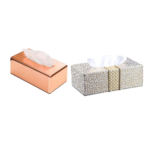 2x Rectangle Tissue Napkin Paper Box Holder Case Cover Car Hotel Home Room Gift 