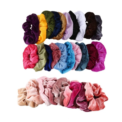 Lot Of 20 Assorted Scrunchies and Hair Ties New