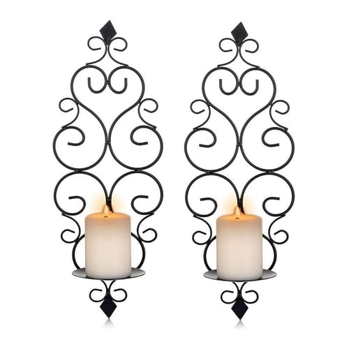 2pcs Iron Wall Candle Sconce Holder Set Of Sconces Decor For Bedroom Dining Room - Iron Wall Sconce Candle