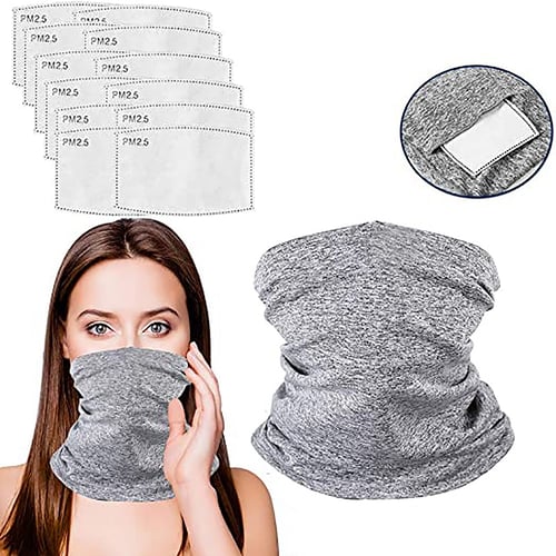 Multipurpose Bandanas with Safety Filters Unisex Scarf Dustproof for Outdoor