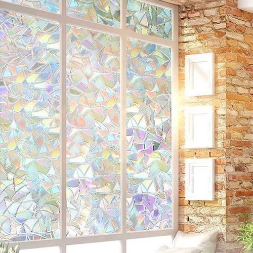 Privacy Decorative Window Film Self Adhesive Stained Glass Home Color Decor 