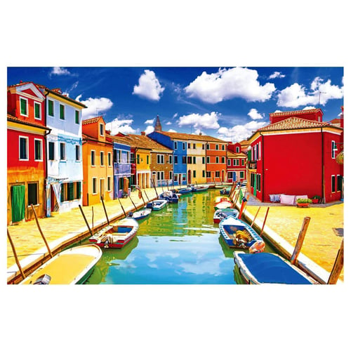 Fun Puzzle Educational Family Game Toys Gift for Adults Teens Colorful Venice Burano Jigsaw Puzzles 1000 Piece Puzzle for Adults