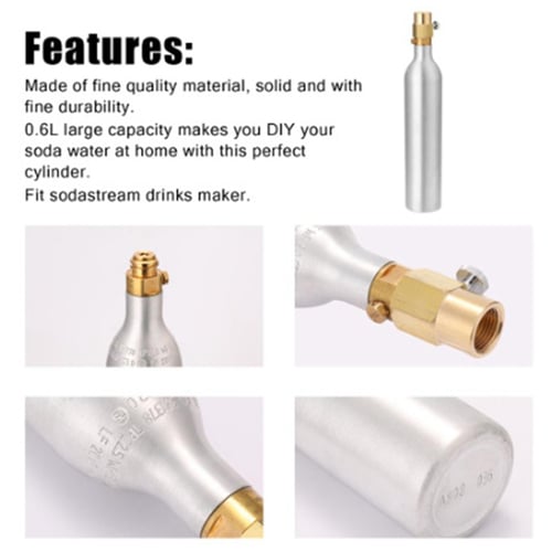 W21.8-14 0.6L Soda Bottle Cylinder with Valve TR21x4 Bottle with Soda Refill Adapter Accessories Soda Cylinder 