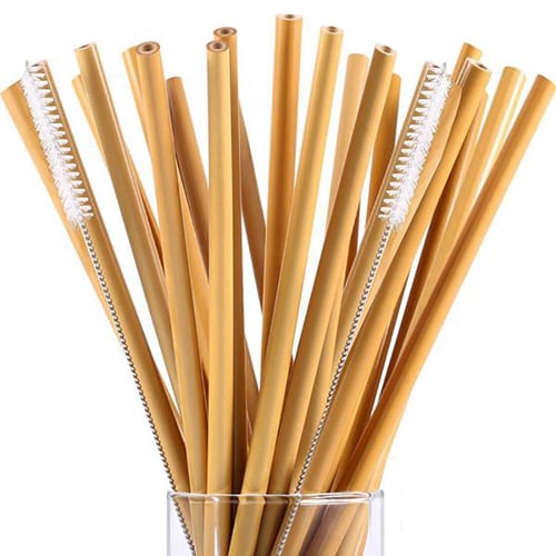 Organic Bamboo Drinking Straw Nartural Wood Straws Kitchen Bar Tool Tableware LL 