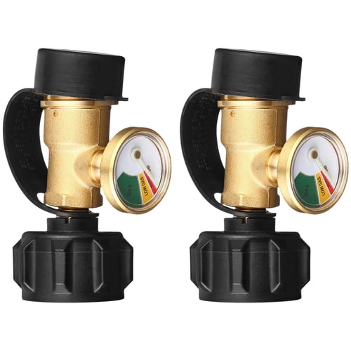 Propane Tank Brass Adapter Gauge Gas Grill BBQ RV Pressure Level Meter Indicator 