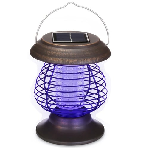 Solar LED Bug Zapper Waterproof Electronic Mosquito Killer Repeller Lamp Light 