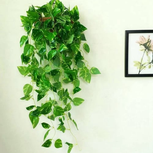 2 Pcs Artificial Green Plant Flowers Fake Leaves Wedding Party 