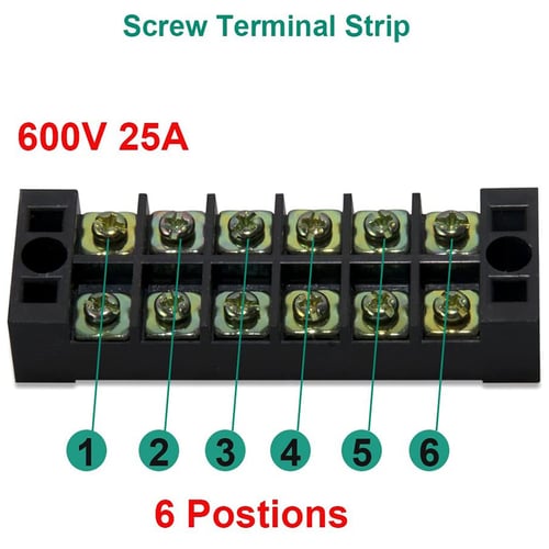 ZZHXSM 2Pcs Terminal Bus Bar Block Brass Wire Screw Grounding Strip Bus Bar Block XP0609C 6P