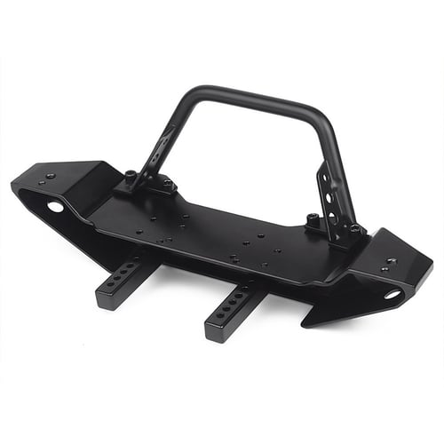 CUHAWUDBA Adjustable Metal Front Bumper for 1/10 RC Crawler TRX4 Axial SCX10 SCX10 II 90046 90047,Black