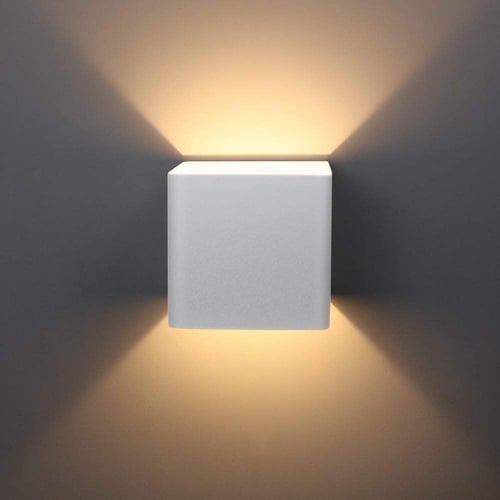 5w Led Cob Square White Modern Up And, Indoor Led Wall Light Fixtures