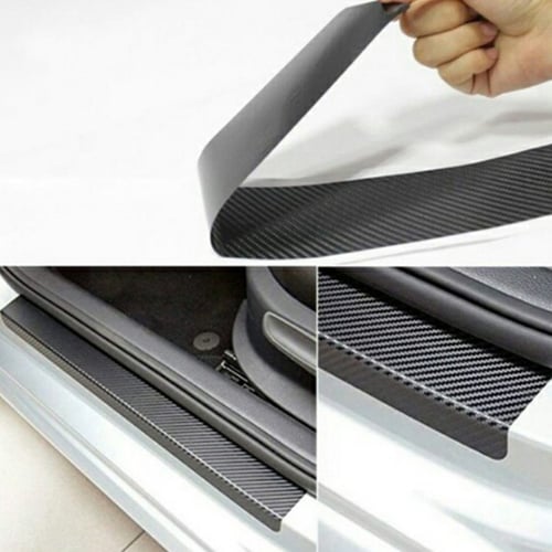 4PCS Car Accessories Door Sill Scuff Welcome Pedal Protect Carbon Fiber Stickers 