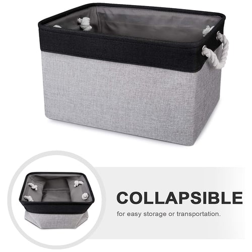 Pack Collapsible Canvas Storage Bins, Decorative Storage Boxes And Baskets