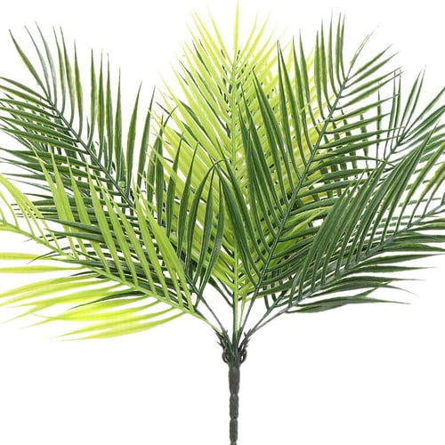 Palm Leaves Plastic Fern Home Decor Green Bouquet 9Head Garden Artificial Plants 