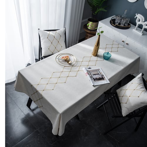 Waterproof Tablecloth Rectangle Square Geometric Printed Table Cloth Cover Decor 