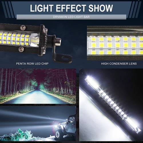 Dual Row LED Work Light Bar Flood Spot Lights Driving Lamp Offroad Car Truck SUV