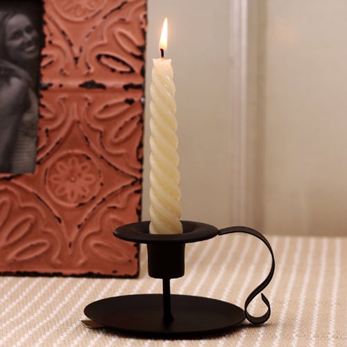 Retro Iron Candelabra Candle Holder Candlelight Dinner Decor Candlestick Stand 