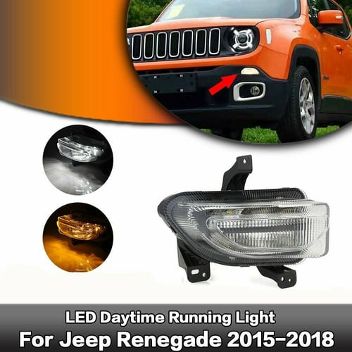 DRL For Jeep Renegade 2015-2018 LED Daytime Running Light Fog Lamp Turn Signal