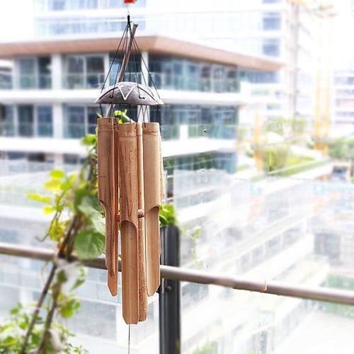 Handmade Coconut Bamboo  Wind Chimes Outdoor Living Yard Tubes Bells Garden Deco