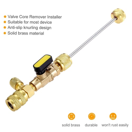 1/4" 5/16" Valve Core Quick Remover Installer Tool For R22 R410A R404A R407C A/C 