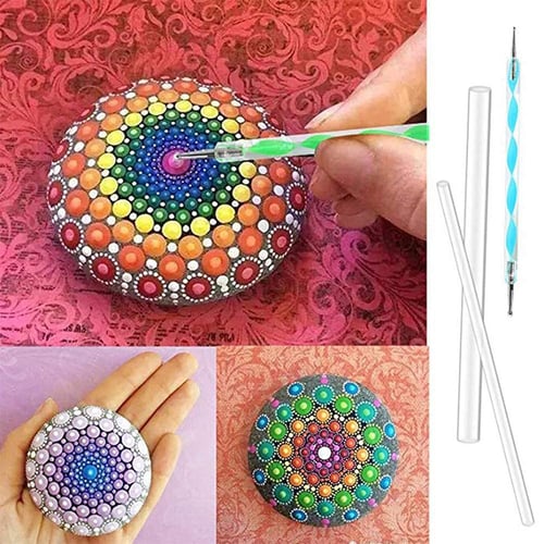 5pcs 13cm Dotting Painting Mandala Rocks Painting DIY Carving Pottery Craft Tool 