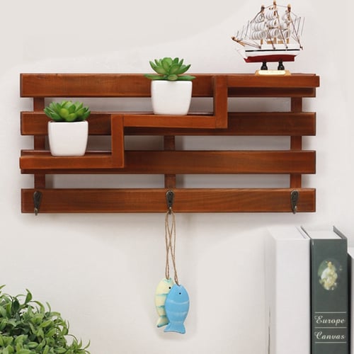 Solid Wood Wooden Wall Mounted Vintage, Vintage Wooden Wall Plant Holder