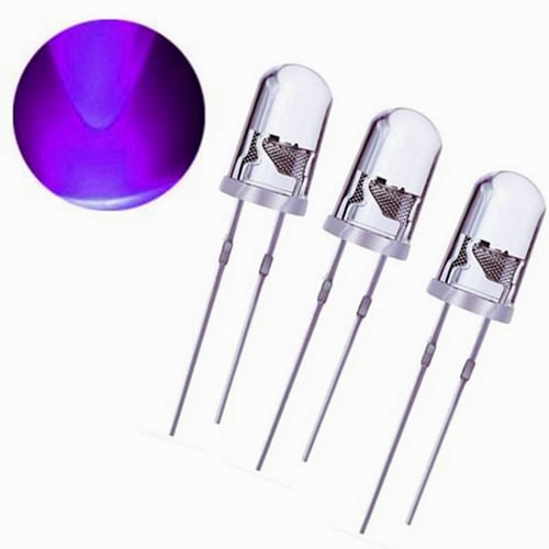 10 x 5mm Round UV/ Purple LED Light Emitting Diode Lamp 
