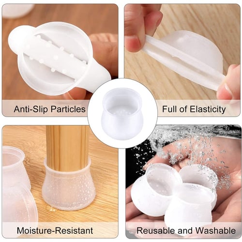 60 Pcs Silicone Chair Leg Caps Furniture, Protection For Chair Legs