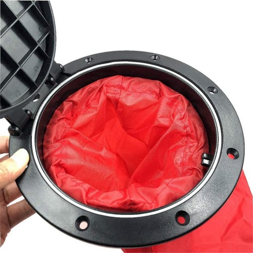 9" Black Hatch Cover Deck Plate with Red Waterproof Bag For Marine Boat Kayak 