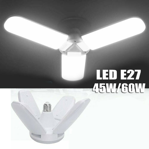 E27 LED Garage Light Bulb Deformable Ceiling Fixture Lights Shop Workshop Lamps# 