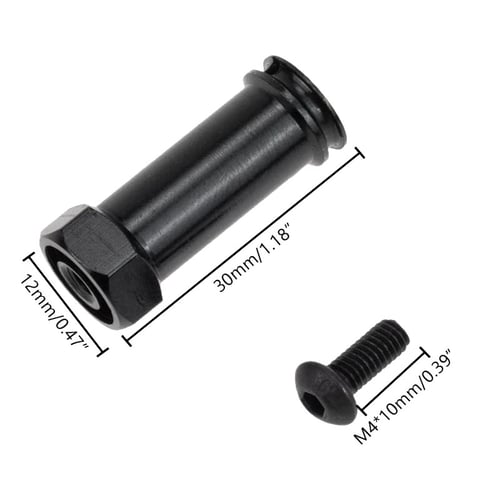 Black Wheel Hex Hub 12mm Hex Adapter 25mm Extension For 1/10 RC Car 