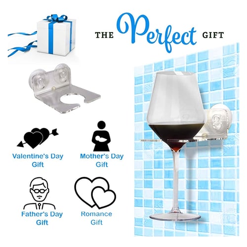 Wine Glass Holder Bath & Shower Portable Suction Cup Beer Rack Holder Party Gift 