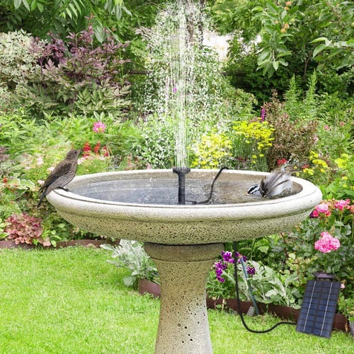 Garden Fountains 7V Solar Garden Fountain Pump Waterfalls Power Solar Bird 