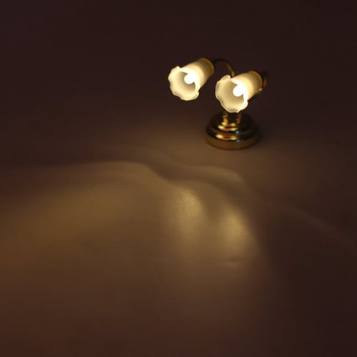 2x 1:12 Scale Doll House Accessories Miniature Sconce LED Wall Light Lamp 