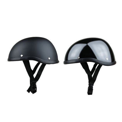 Details about   Motorcycle Half Helmet Skull Cap Black Novelty Chopper German Dome Inner Liner 