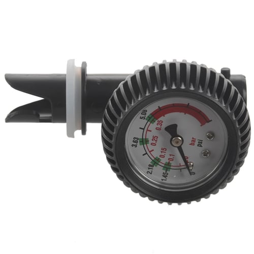 Air Pressure Gauge 5 PSI Thermometer Connector for Inflatable Boat Kayak 