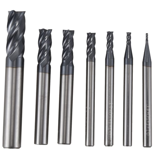 7pcs 1.5-6mm Milling Cutters 4-Flutes Router Bits For CNC Engraving Machine Tool 