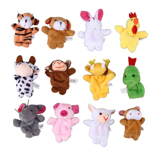 6 Pcs Finger Puppets Family Doll Baby Cartoon Educational Cute Plush Toy 