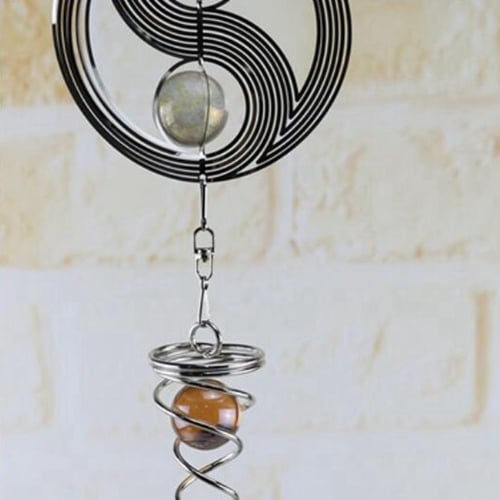 Metal Wind Spinner Hanging Wind Chime Yin Yang With Crystal Ball For Garden Home Outdoor Indoor Buy Metal Wind Spinner Hanging Wind Chime Yin Yang With Crystal Ball For Garden Home